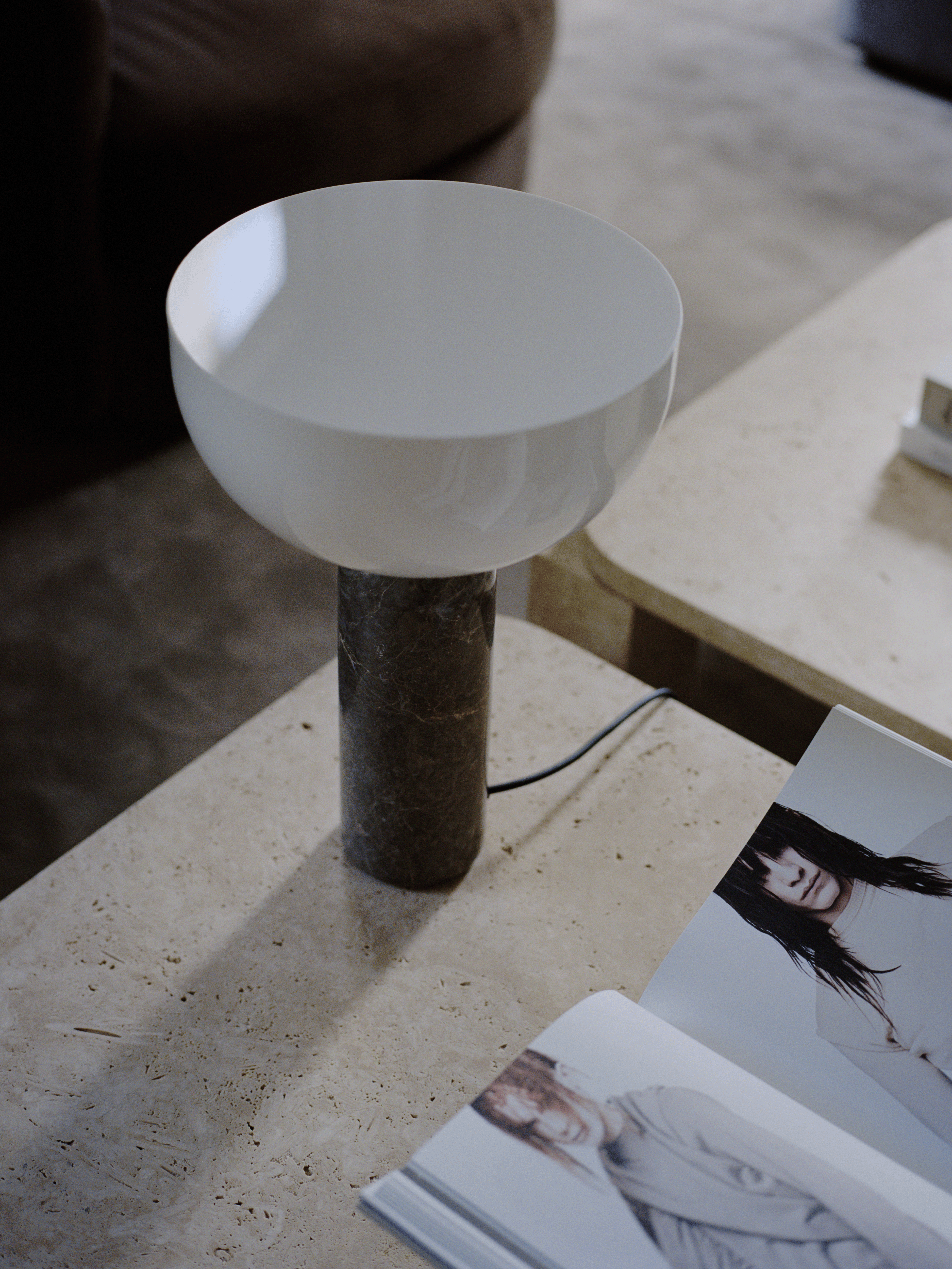 Kizu Table Lamp Large Gris du Marais Marbel
